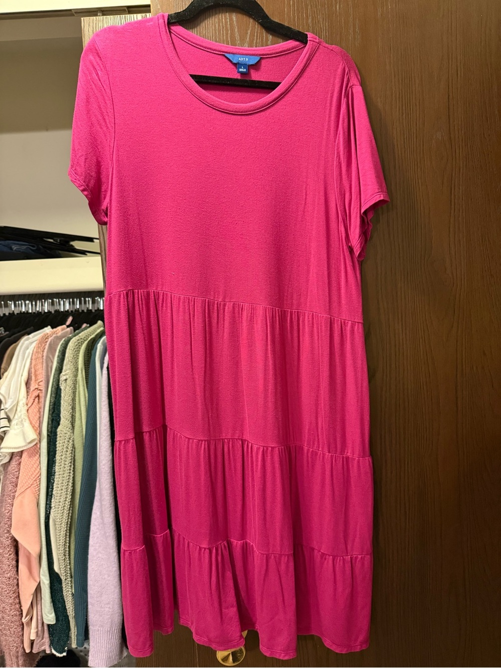 Midi Tiered Dress - Pink
